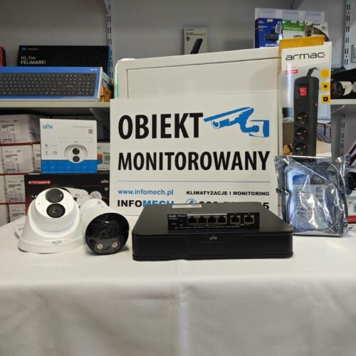 Zestaw monitoringu do Samodzielnego Montażu 2 kamery UNIVIEW 1x IPC3614LB ADF28K G, 1x IPC2124LB ADF28KM G