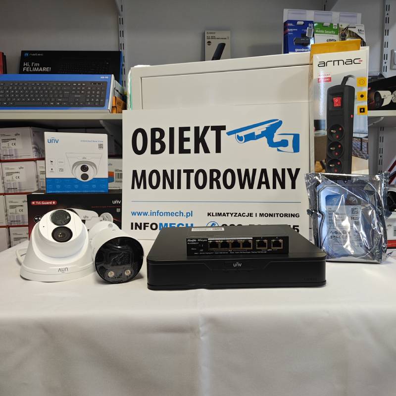 Zestaw monitoringu do Samodzielnego Montażu 2 kamery UNIVIEW 1x IPC3614LB ADF28K G, 1x IPC2124LB ADF28KM G