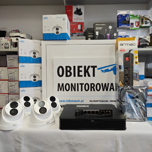 zestaw do samodzielnego montażu 4kamery kopułkowe