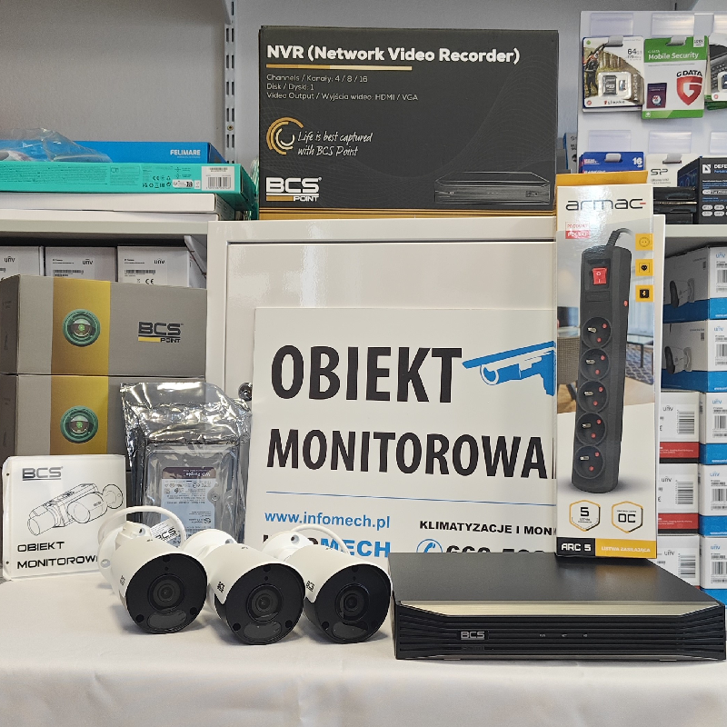 Zestaw Monitoringu IP do Samodzielnego Montażu 3 Kamery IP BCS BCS P TIP14FSR5
